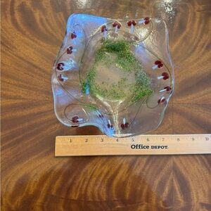 Bleeding Heart Artisanal Glass Trinket Dish